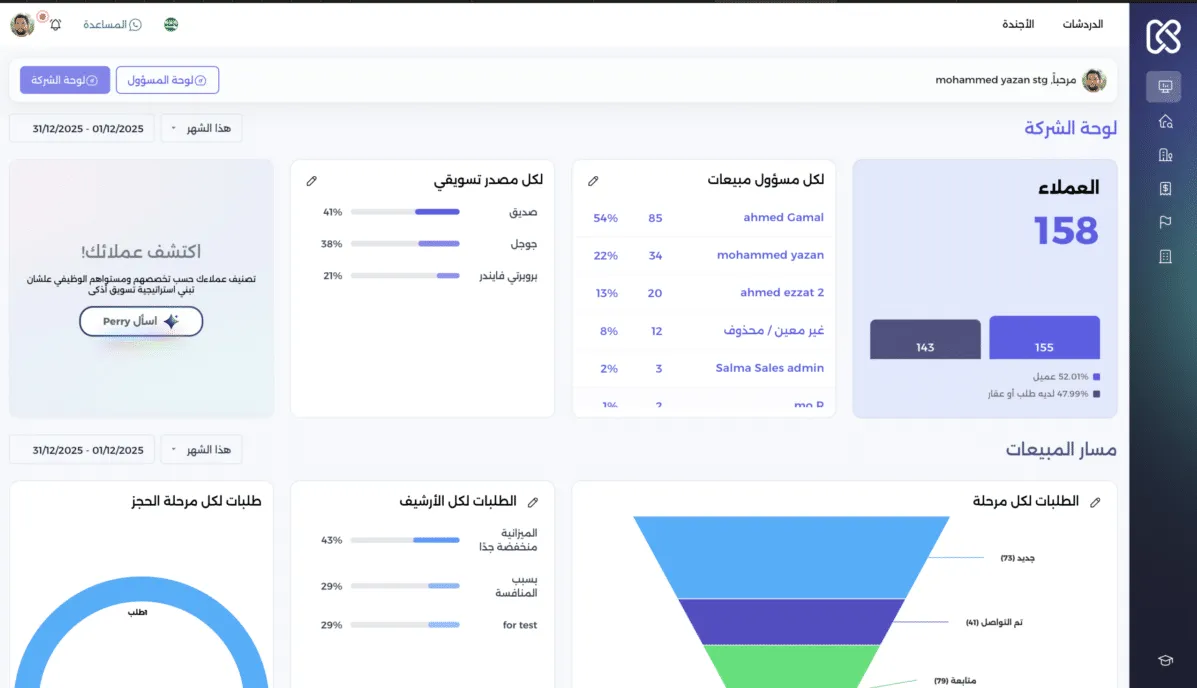 أرقام شركتك، لحظة بلحظة.